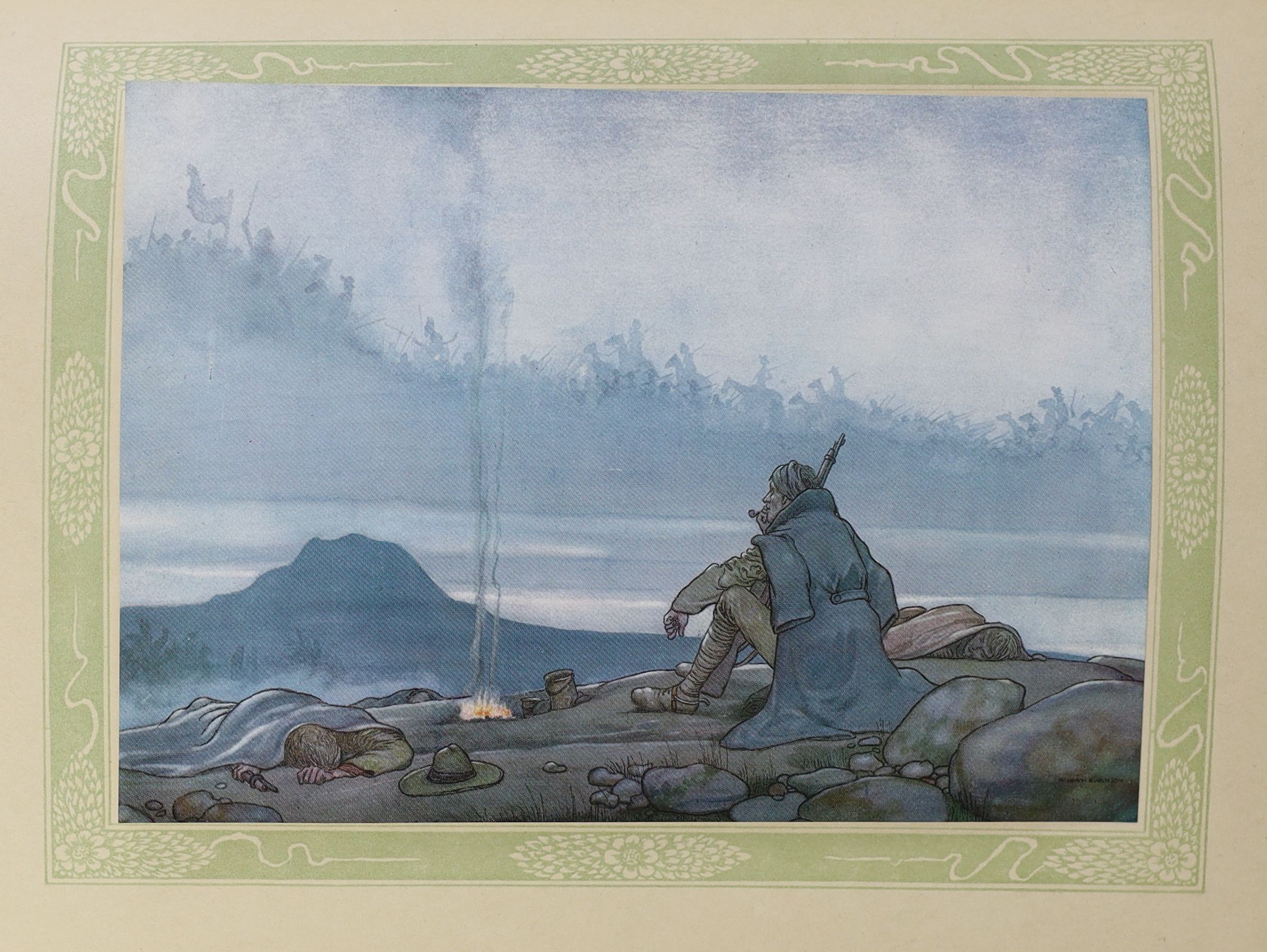 Kipling, Rudyard - A Song of the English, illustrated by W. Heath Robinson, 4to, cloth gilt, stamped - ‘’presentation copy’’, with 30 tipped-in colour plates, London, [1909]